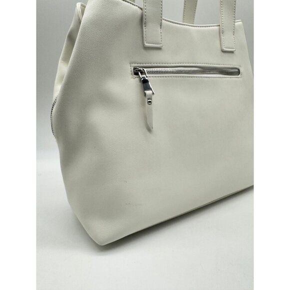 INC Trippii faux-leather chain detail women's tote bag - White / Silver (Used) - Picture 7 of 11